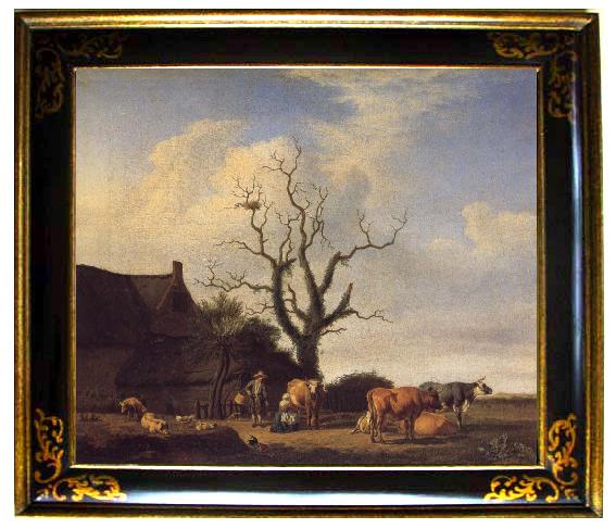 framed  VELDE, Adriaen van de A Farm with a Dead Tree, Ta089